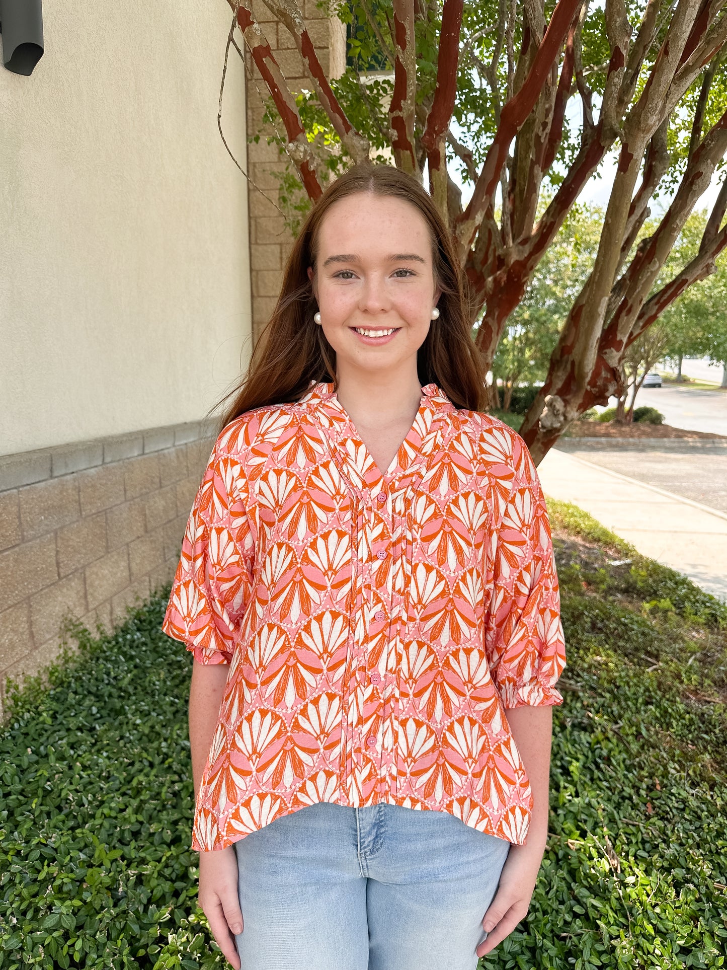 Sunset Scalloped Top