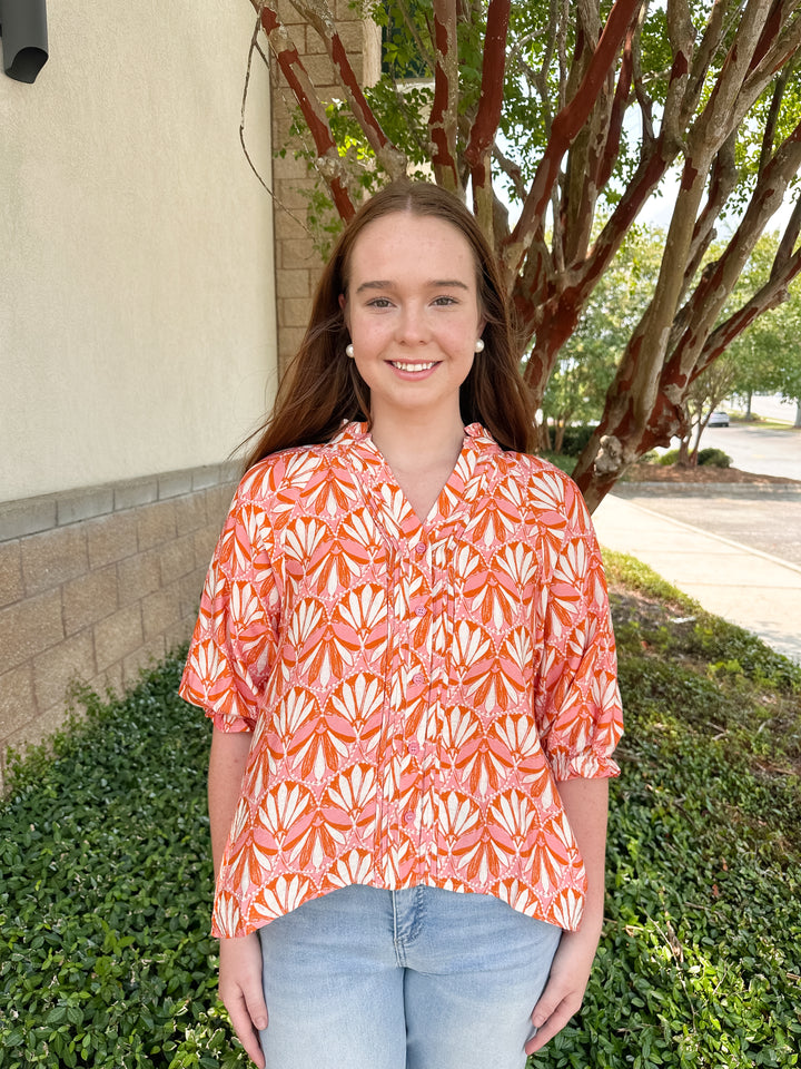 Sunset Scalloped Top