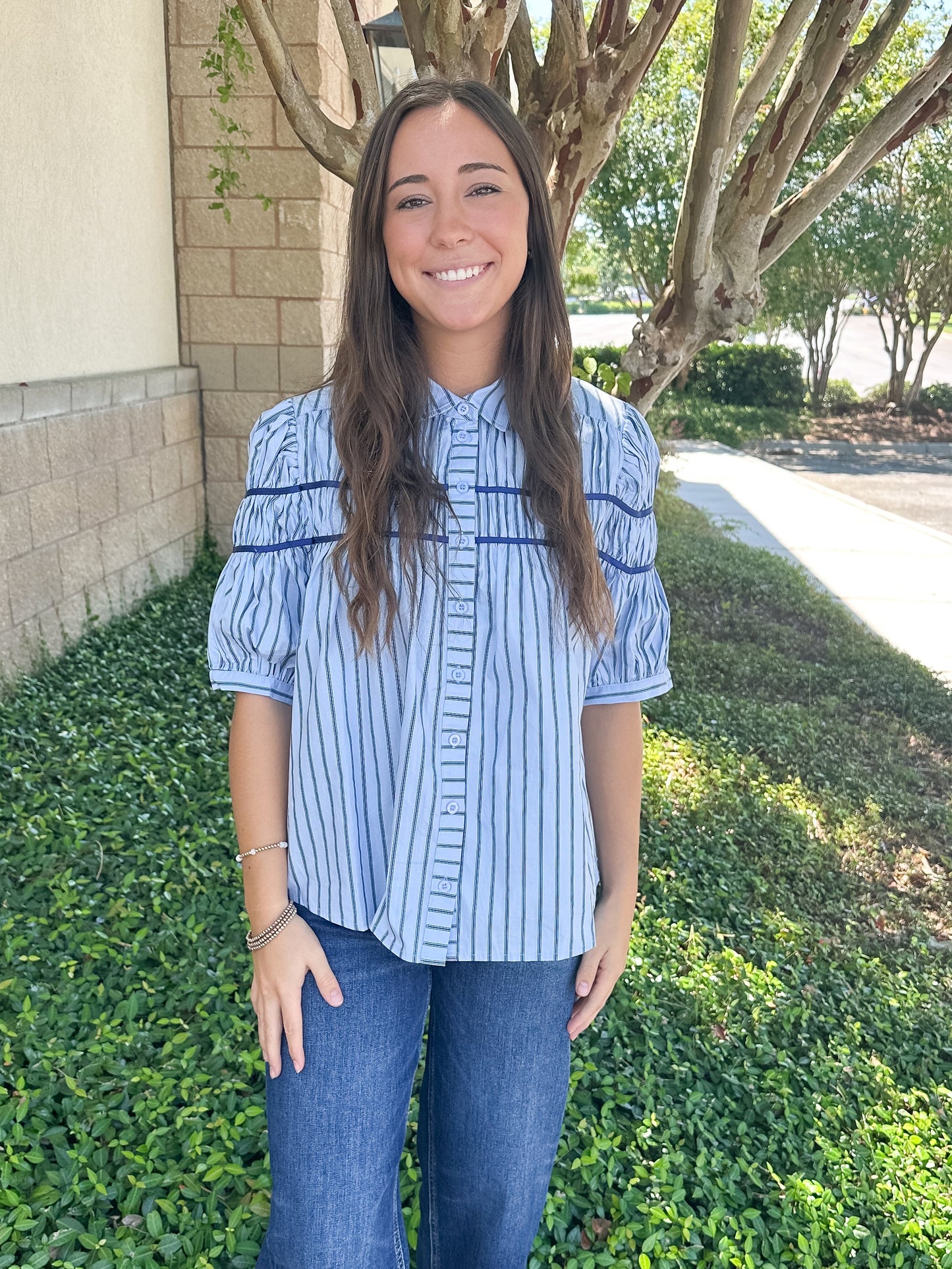 Andy Pinstripe Top