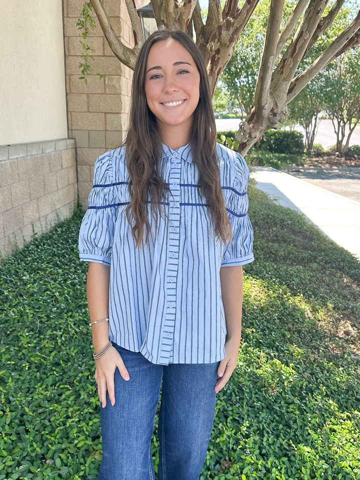 Andy Pinstripe Top