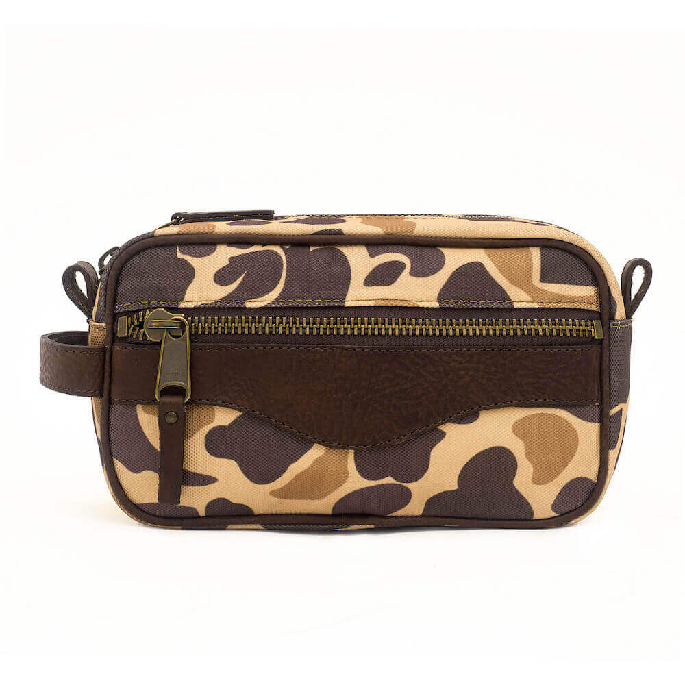Mission Mercantile Campaign Waxed Canvas Toiletry Shave Kit - Smoke Vintage Camo