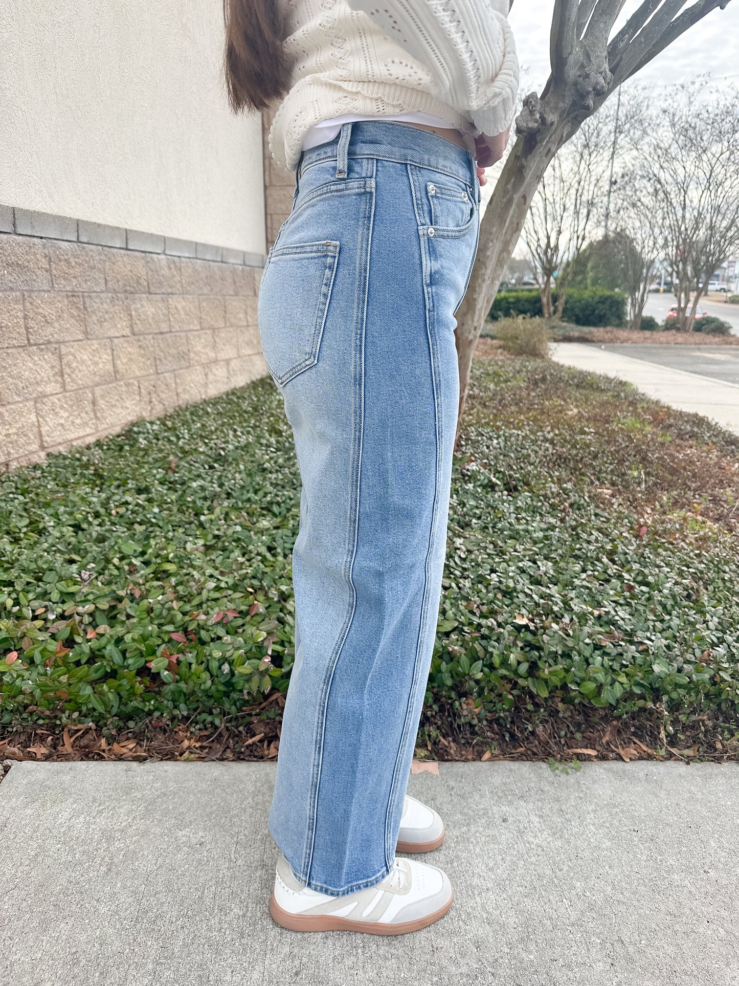 Luna High Rise Stretch Crop Bowed Jeans - Utopia