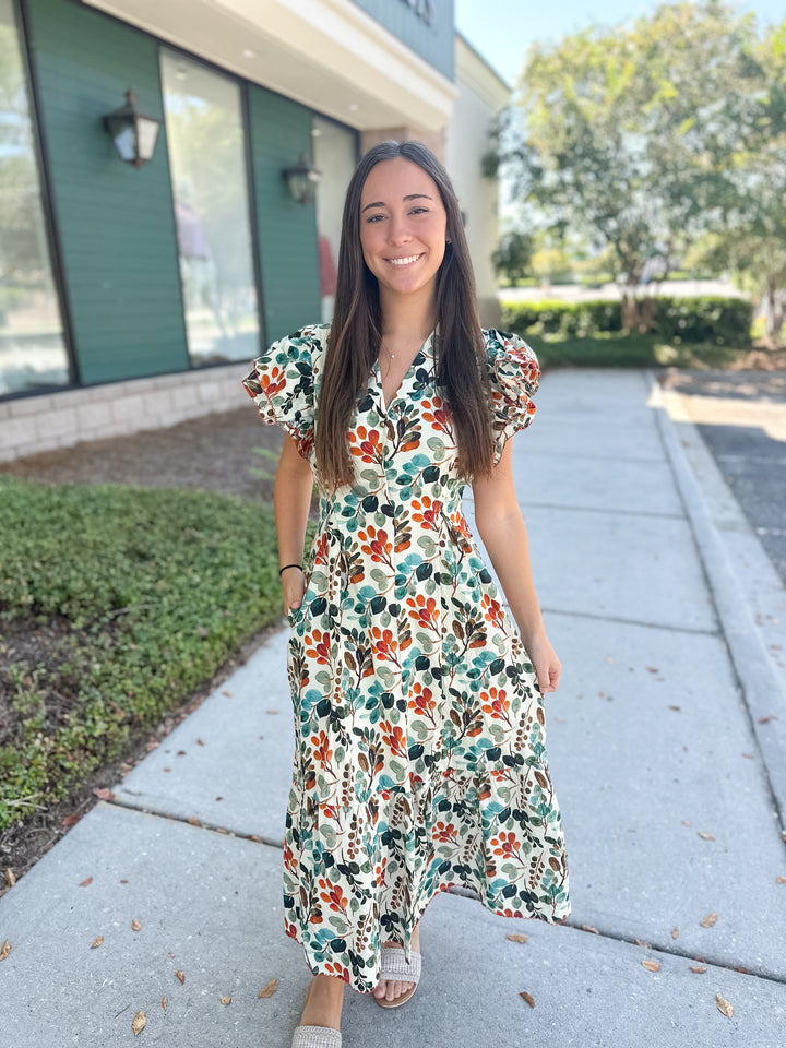 Louisiana Maxi Dress - Fall Fun Print