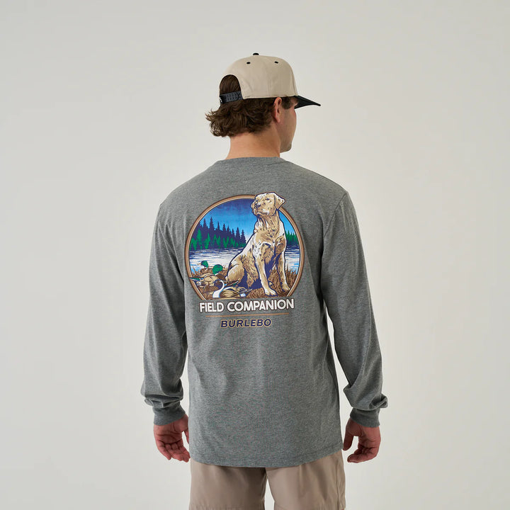 Burlebo Men’s Field Companion L/S T-Shirt - Heather Dark Grey