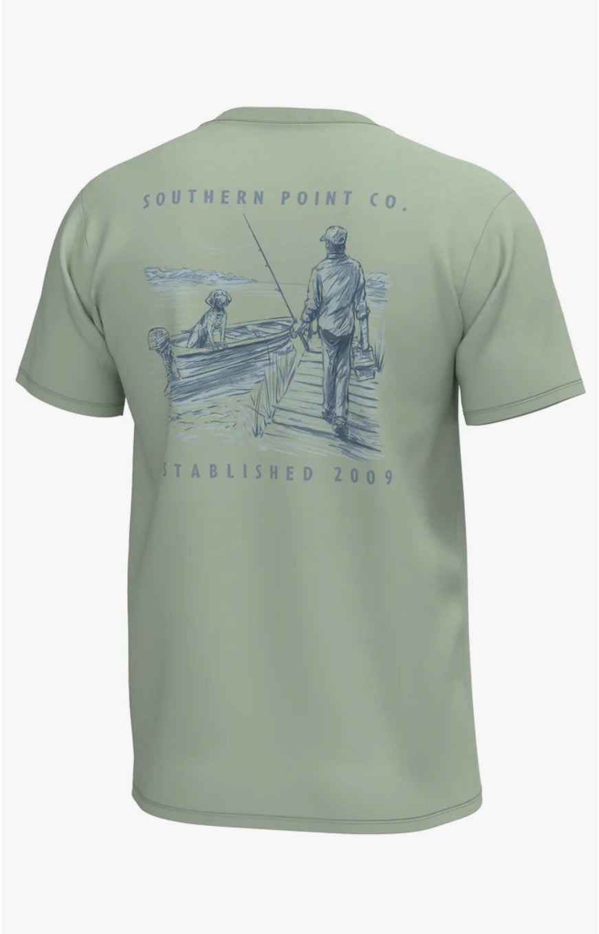SPC Youth Docked Boat S/S Pocket T-Shirt - Smoke Green