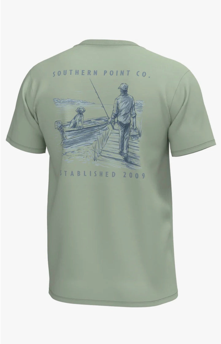 SPC Youth Docked Boat S/S Pocket T-Shirt - Smoke Green