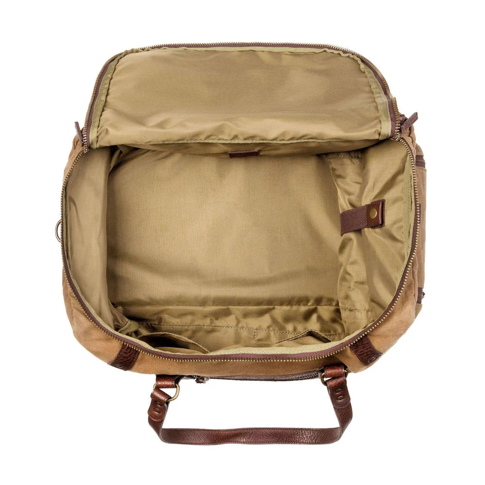 Mission Mercantile Campaign Waxed Canvas Medium Duffle Bag - Smoke Brown