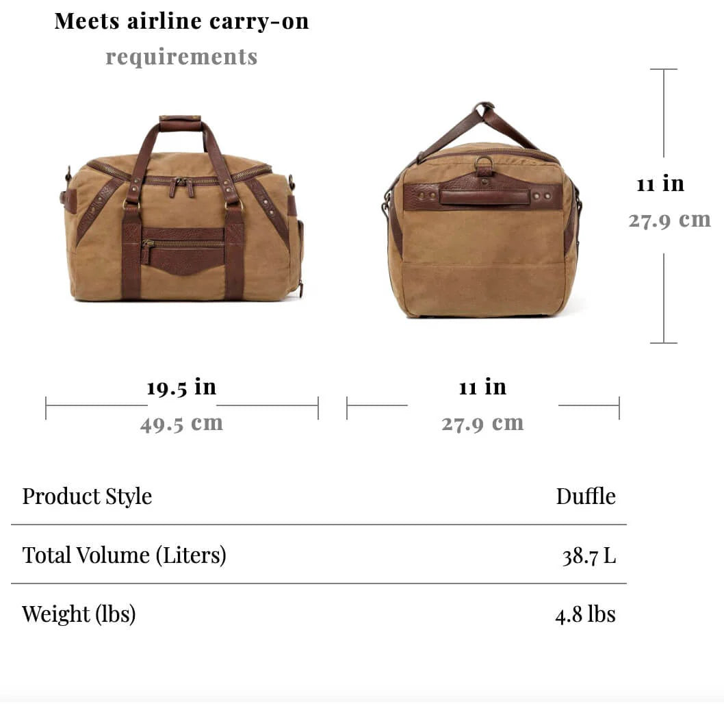 Mission Mercantile Campaign Waxed Canvas Medium Duffle Bag - Smoke Brown