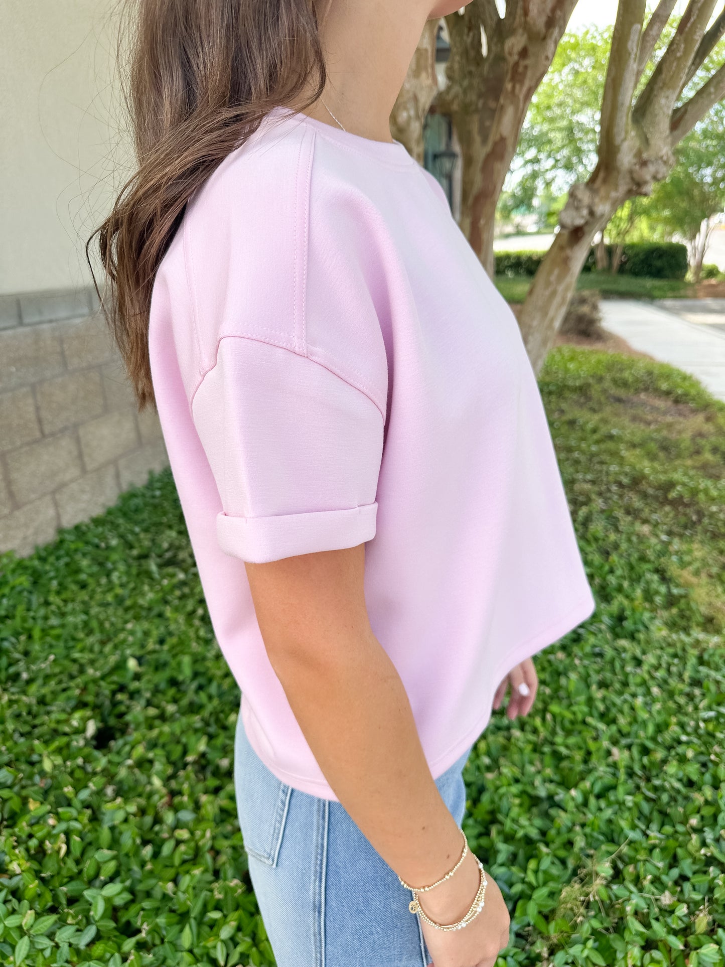 Maxine Crop Tee - Blush