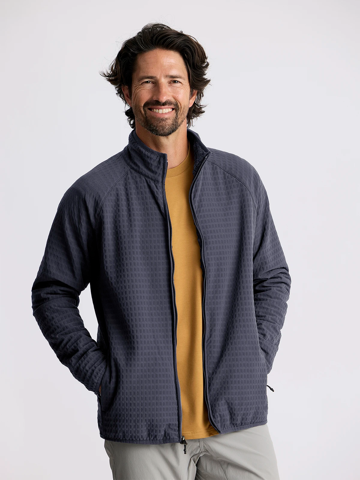 FreeFly Men’s Gridback Fleece Jacket - Storm Cloud