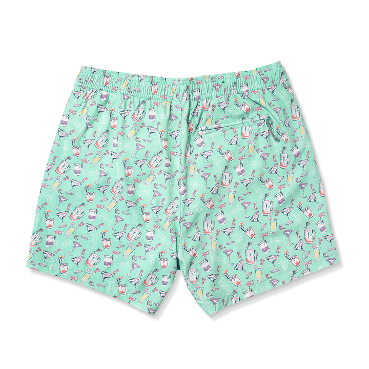Aftco Men’s Strike Printed Swim Shorts 5.5” - Beach Glass