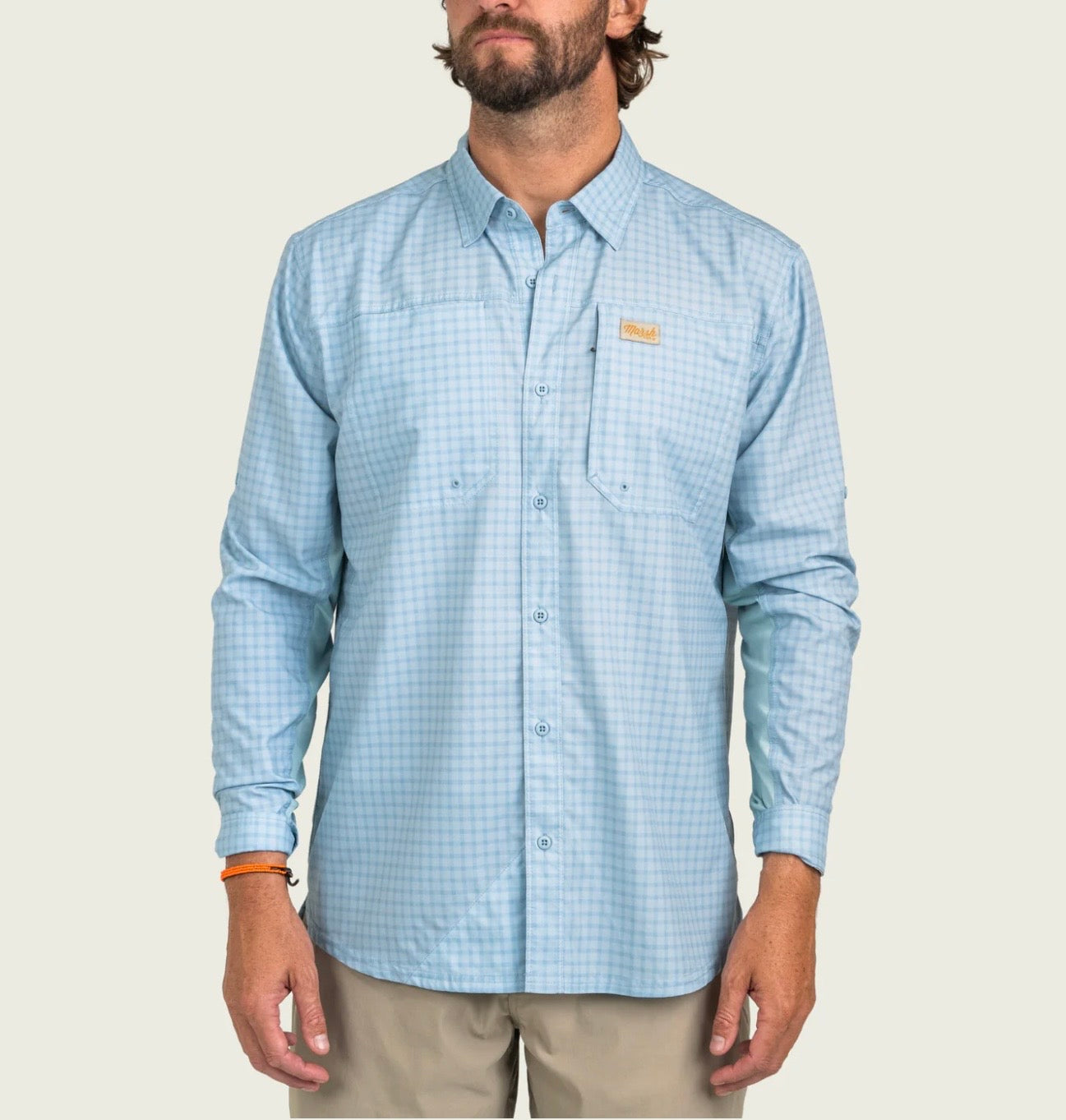Marsh Wear Men’s Lenwood Tech L/S Button Down - Cloud