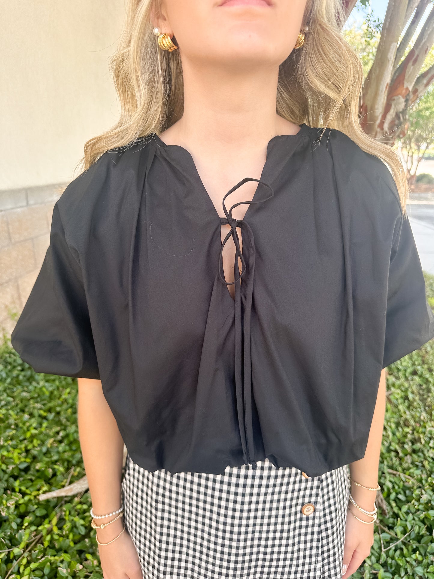 Joyce Poplin Bubble Top