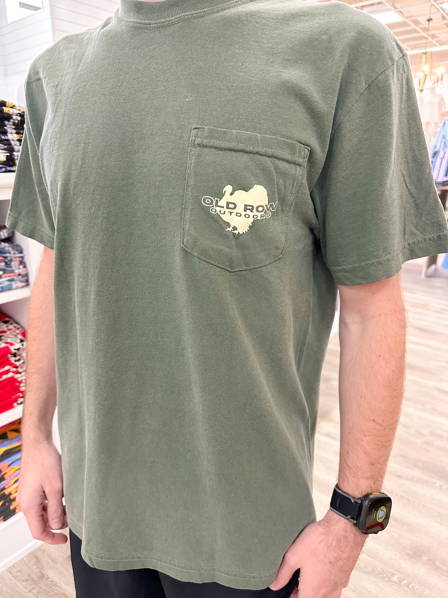Old Row Camo Turkey S/S Pocket T-Shirt - Moss