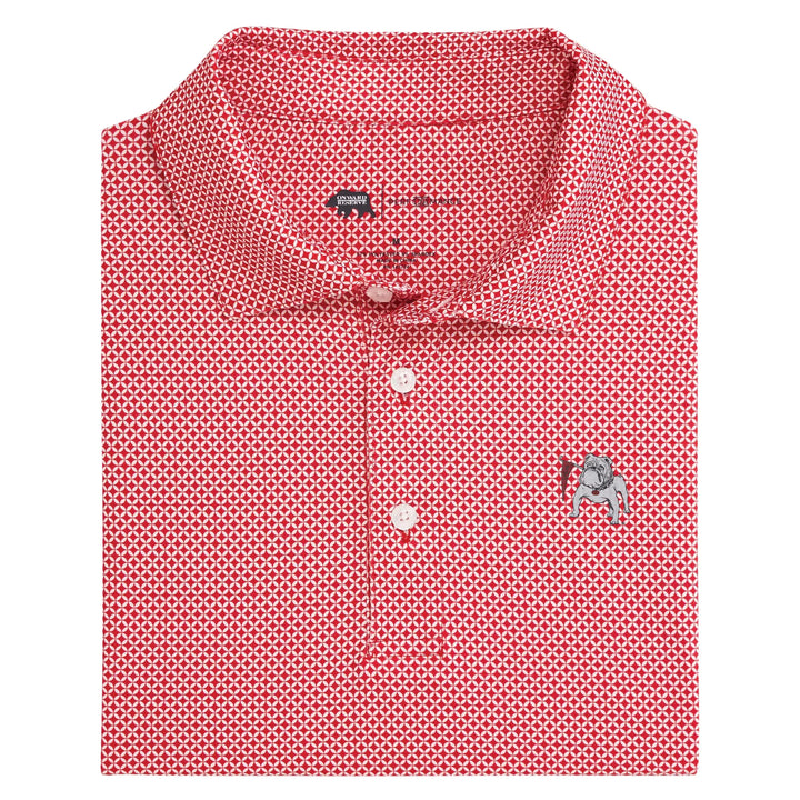 Onward Reserve UGA Vintage Dog Scope Printed Performance Polo - Red