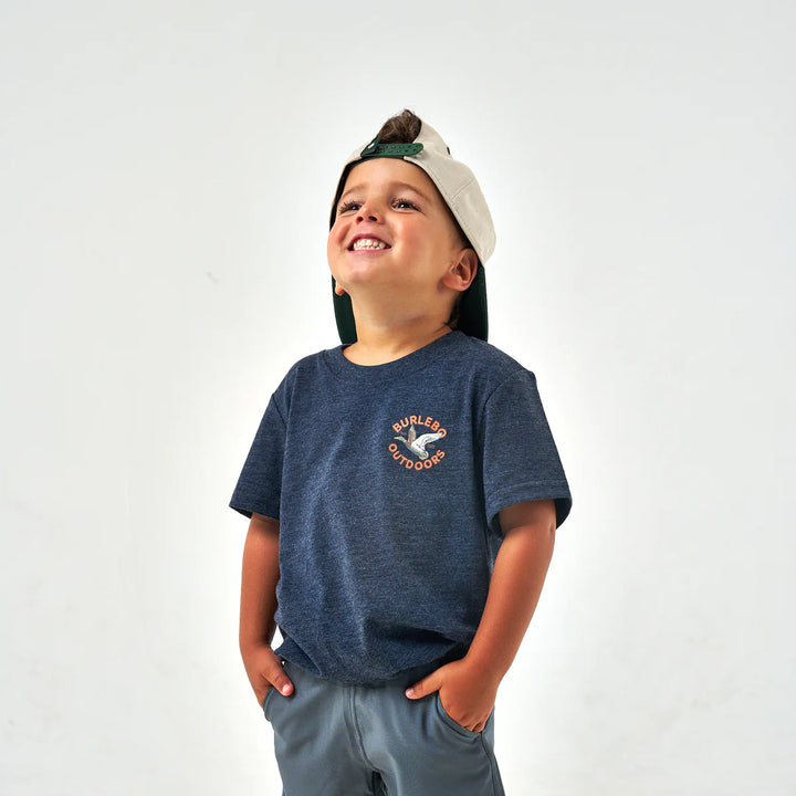 Burlebo Youth Old School Duck Hunt S/S T-Shirt - Heather Navy
