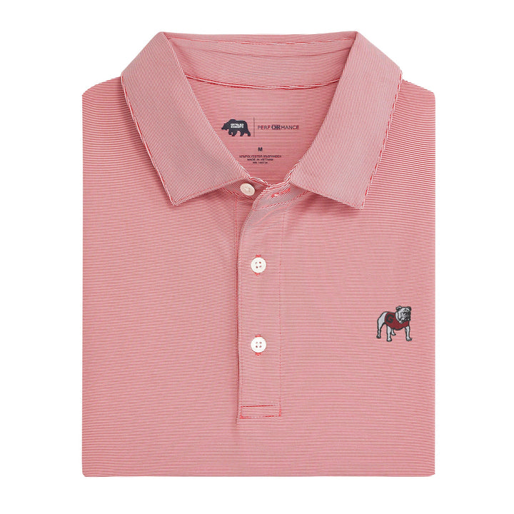 Onward Reserve UGA Hairline Stripe Standing Bulldog Polo -  Red