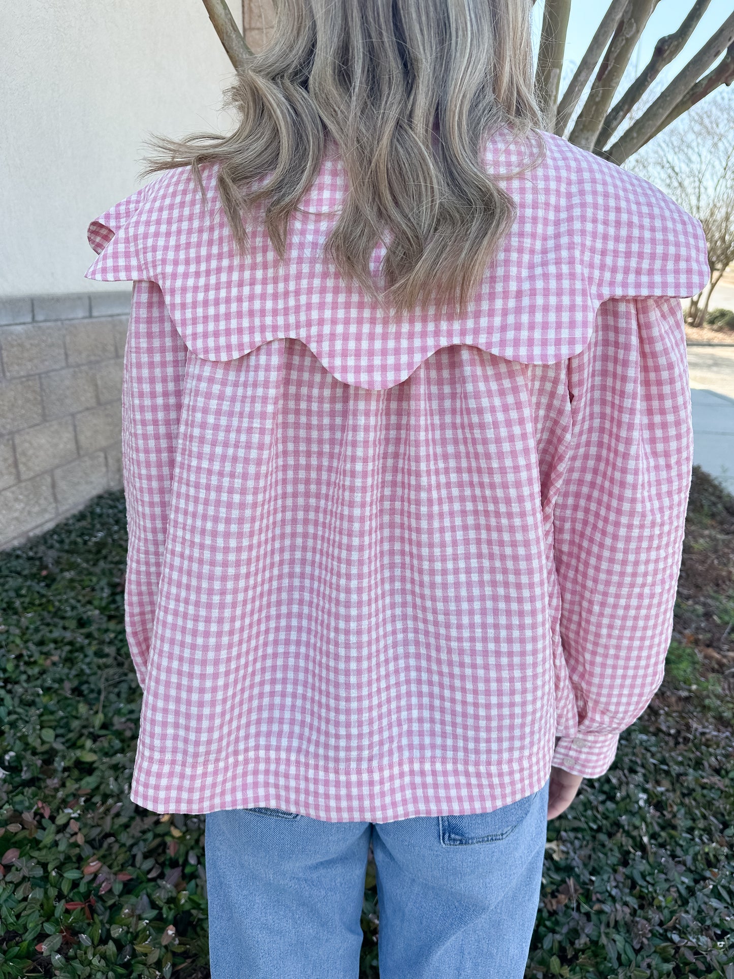 Madelyn Gingham Top - Pink