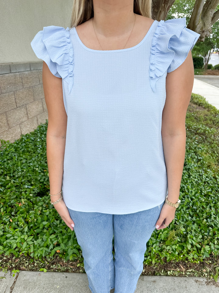 Camille Bow Top - Blue