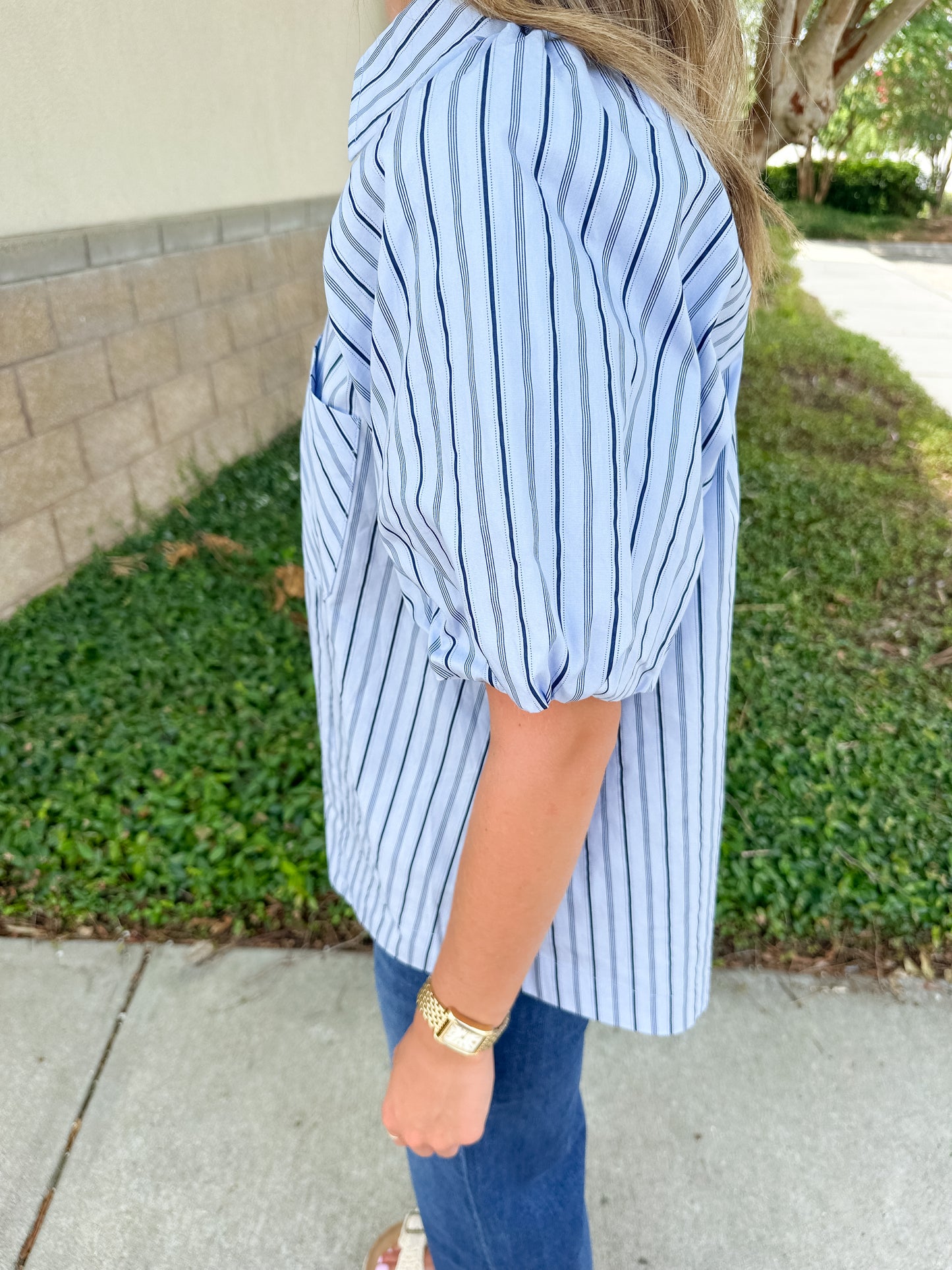 Gloria Pinstripe Top