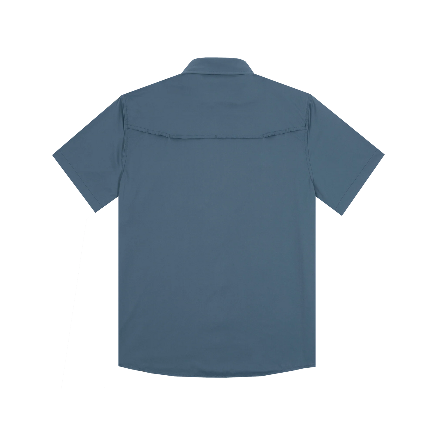 Poncho Men’s “The Ahi” S/S Slim Shirt - Slate Blue