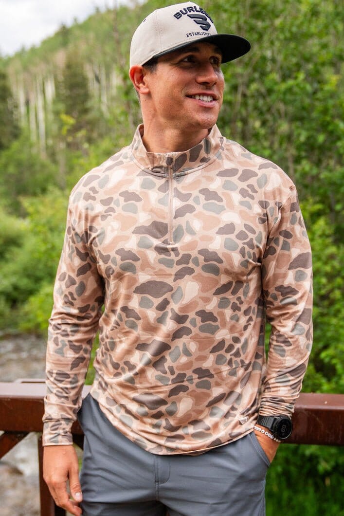 Men’s Burlebo Performance Quarter Zip - Pintail Camo