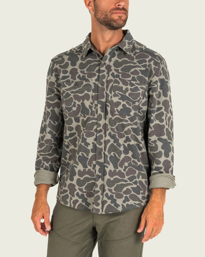 Marsh Wear Men’s Fireside Overshirt - Dark Green Mallard Camo