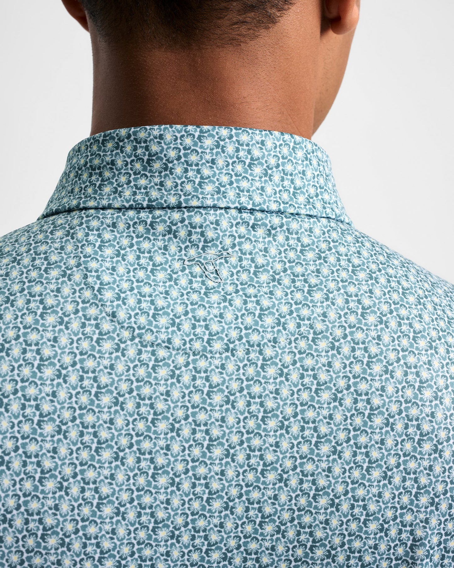 Genteal Spring ‘25 Printed Polo - Sage Hibiscus