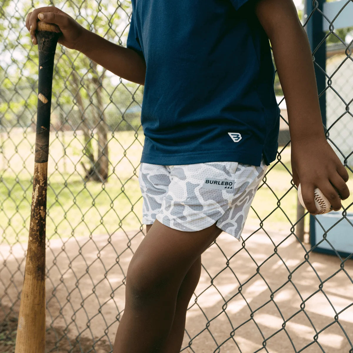 Burlebo Youth Mesh Training Shorts - White Camo