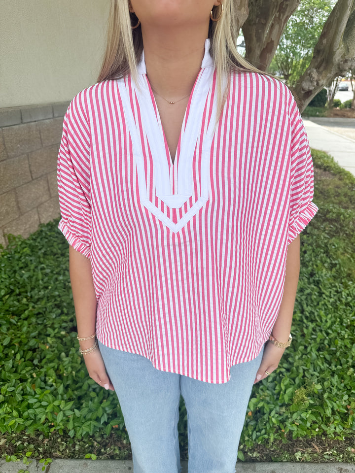 Lottie Stripe Top - Pink