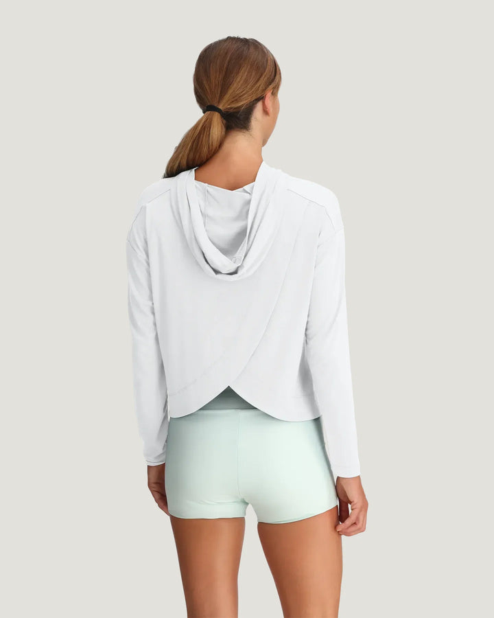 Free Fly Women’s Bamboo Shade Crossbody Hoodie - Bright White