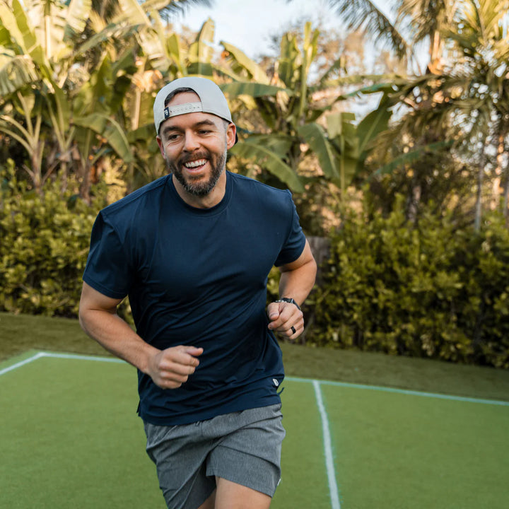 Burlebo Mens S26 Go To Tee - Heather Navy