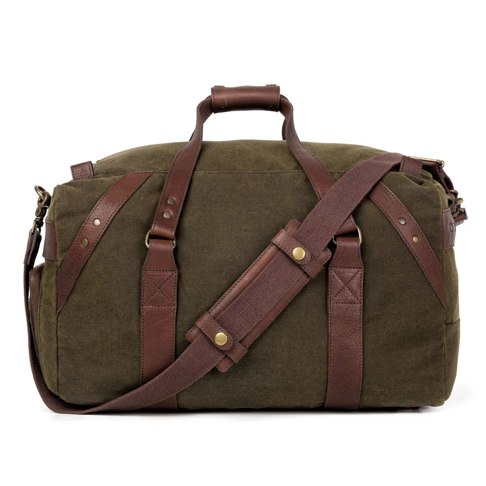 Mission Mercantile Campaign Waxed Canvas Medium Duffle Bag - Smoke Forest