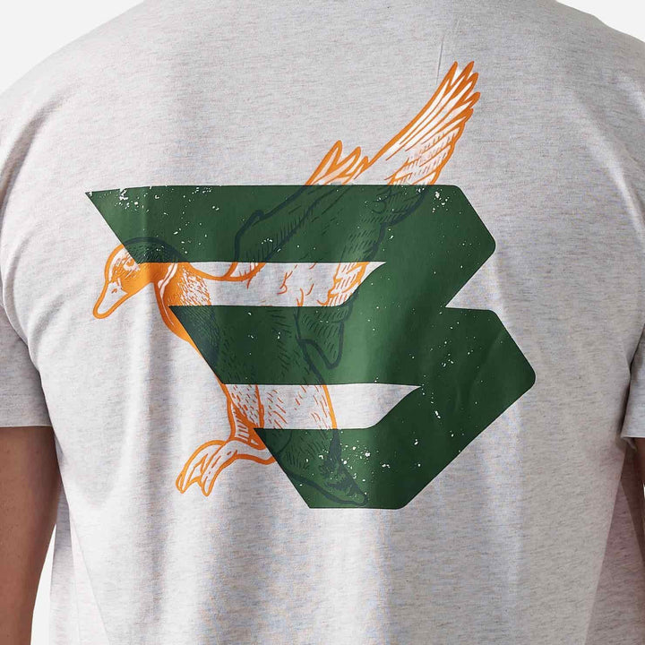 Burlebo Men’s S/S T-Shirt - Duck Flying B - Green Logo - Oatmeal