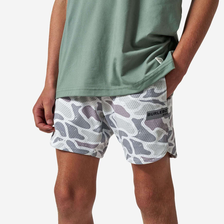 Burlebo Youth Mesh Training Shorts - White Camo
