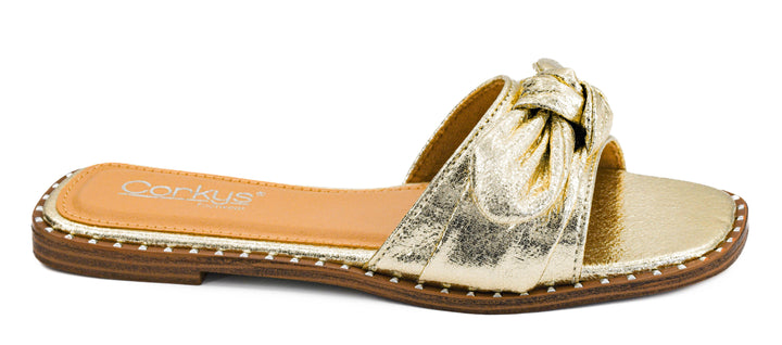 Corky’s Clam Bake Sandal - Gold Crinkle Metallic
