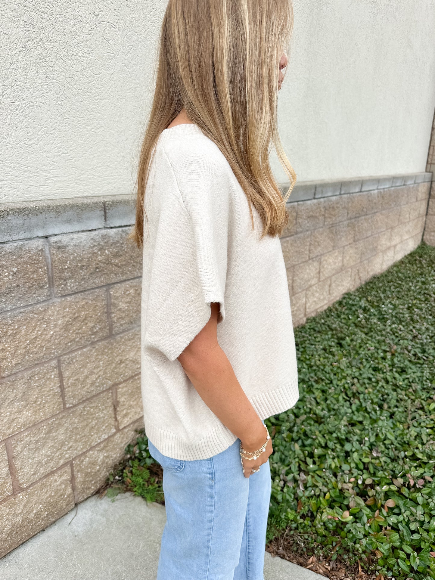 Miranda Sweater Top - Beige