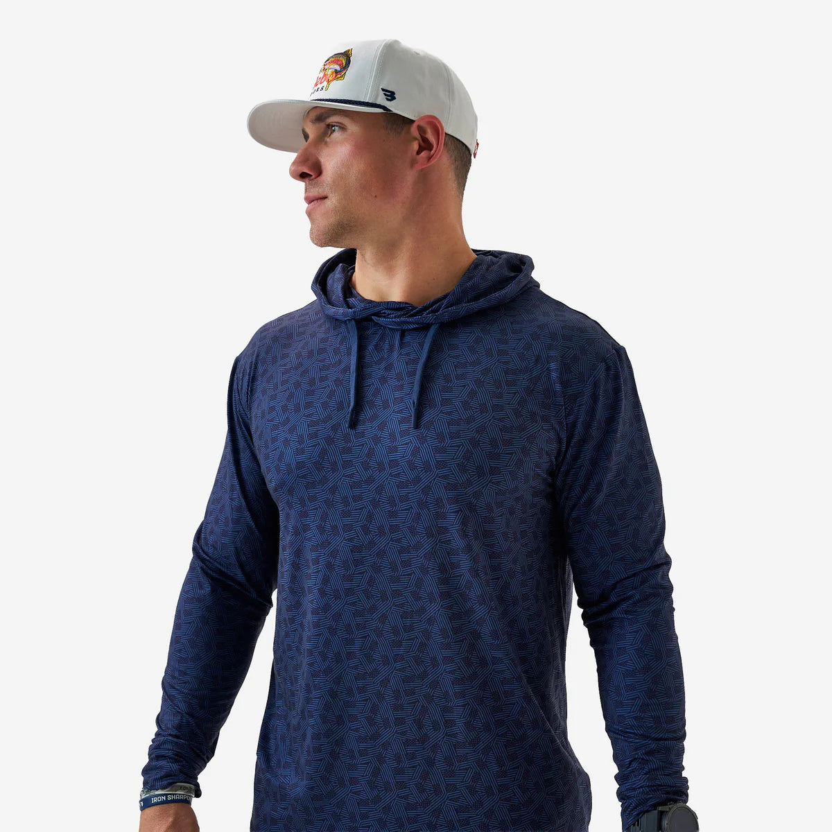 Burlebo Men’s S26 Performance Hoodie - Stars and Stripes - Navy
