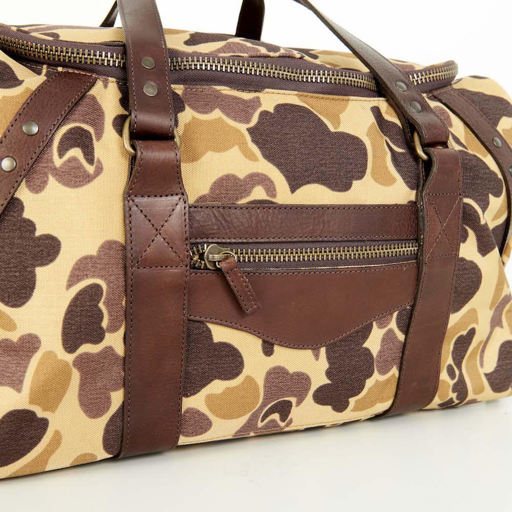 Mission Mercantile Campaign Waxed Canvas Medium Duffle Bag - Smoke Vintage Camo