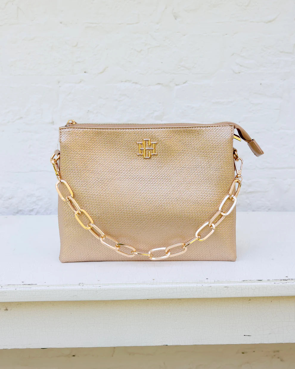 CH Ariana Crossbody - Woven Gold