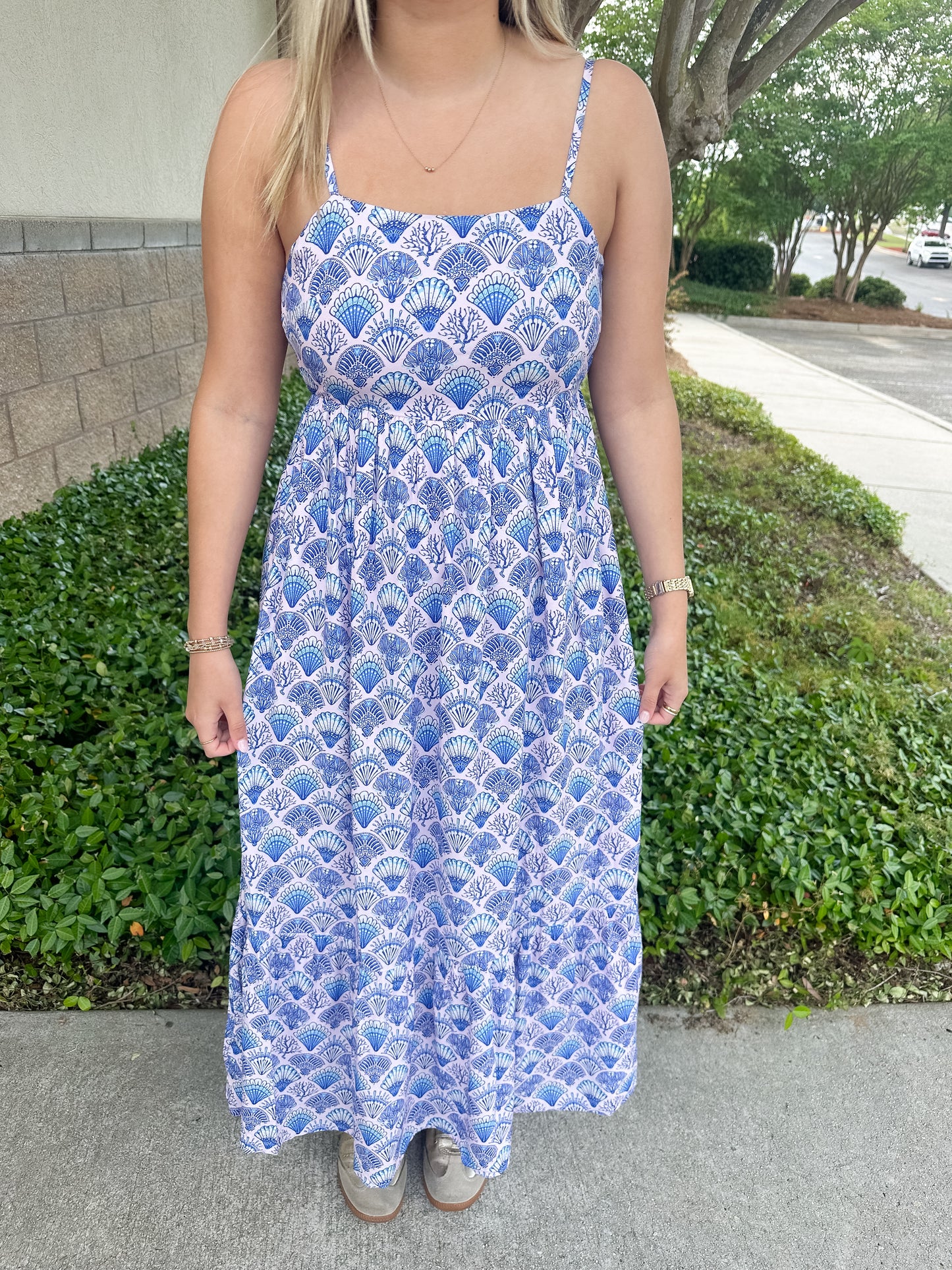Margie Tiered Dress - Blue Shells