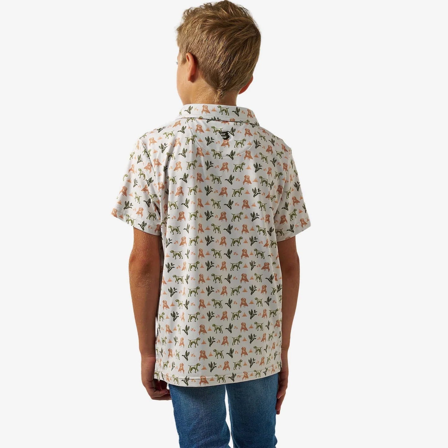 Burlebo Youth Performance Polo - Mallard Duck Dog