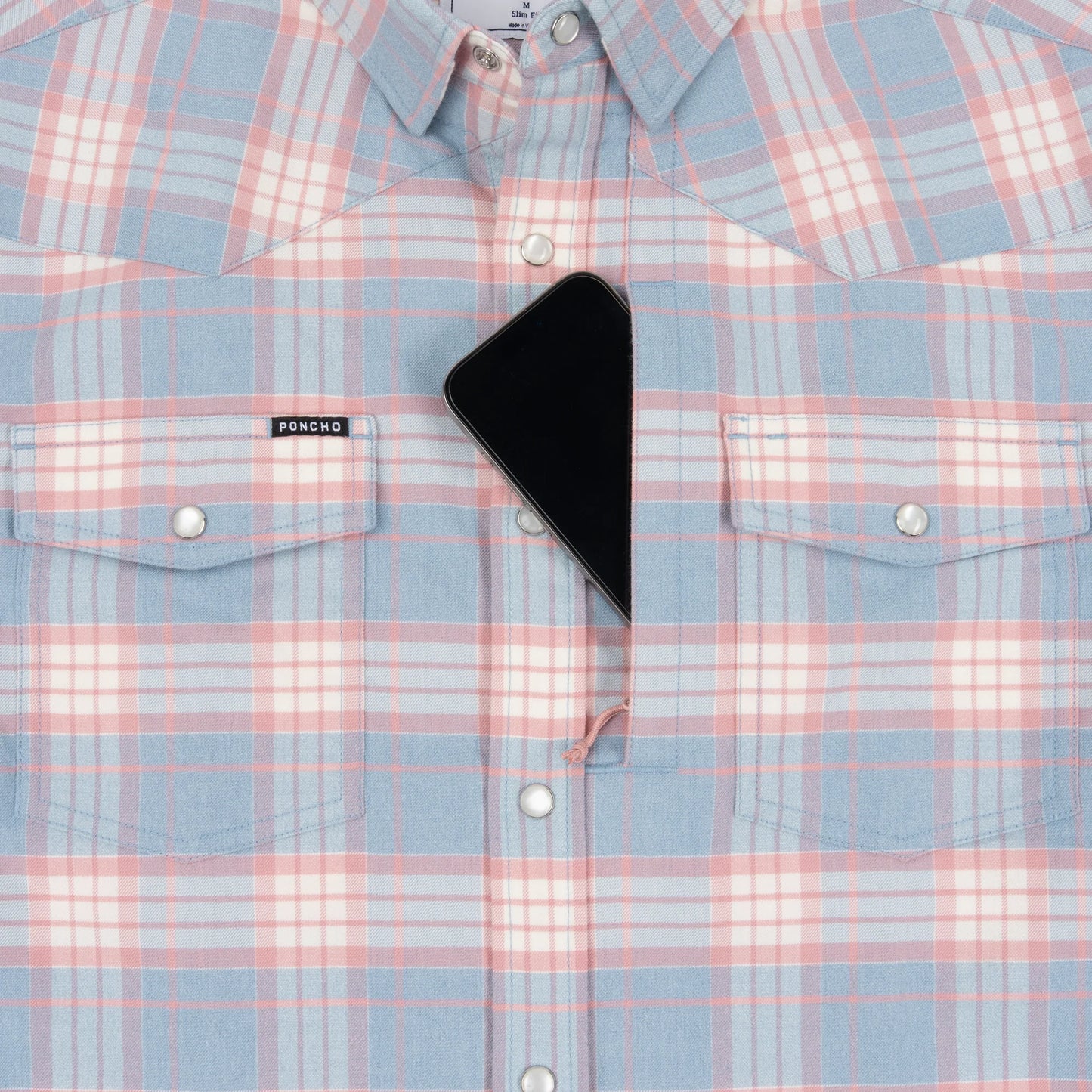 Poncho Men’s “The Pacific City” Regular Performance Flannel - Red & Blue Plaid