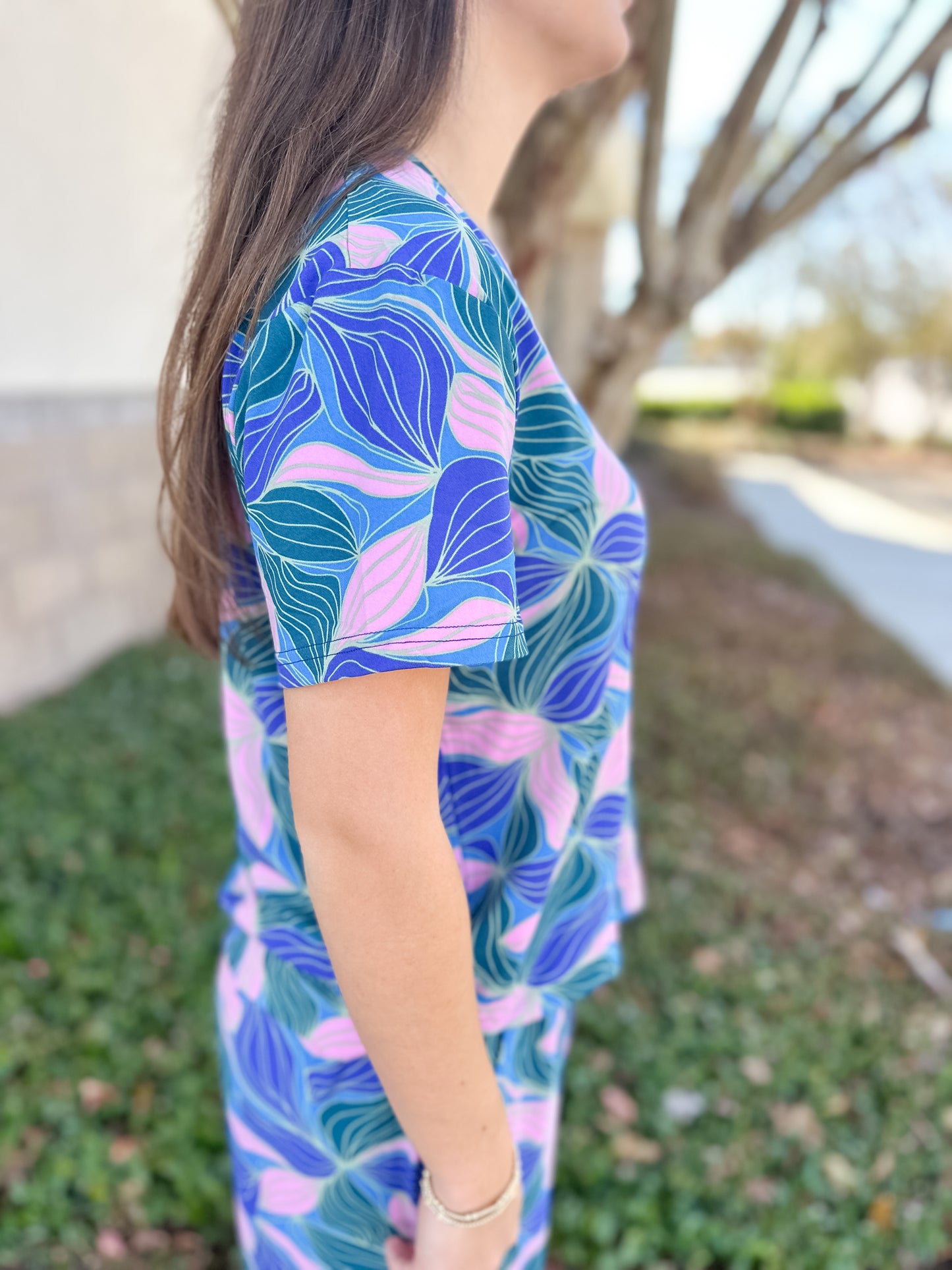 Alli Glow Over Pajama Pant Set - Blue