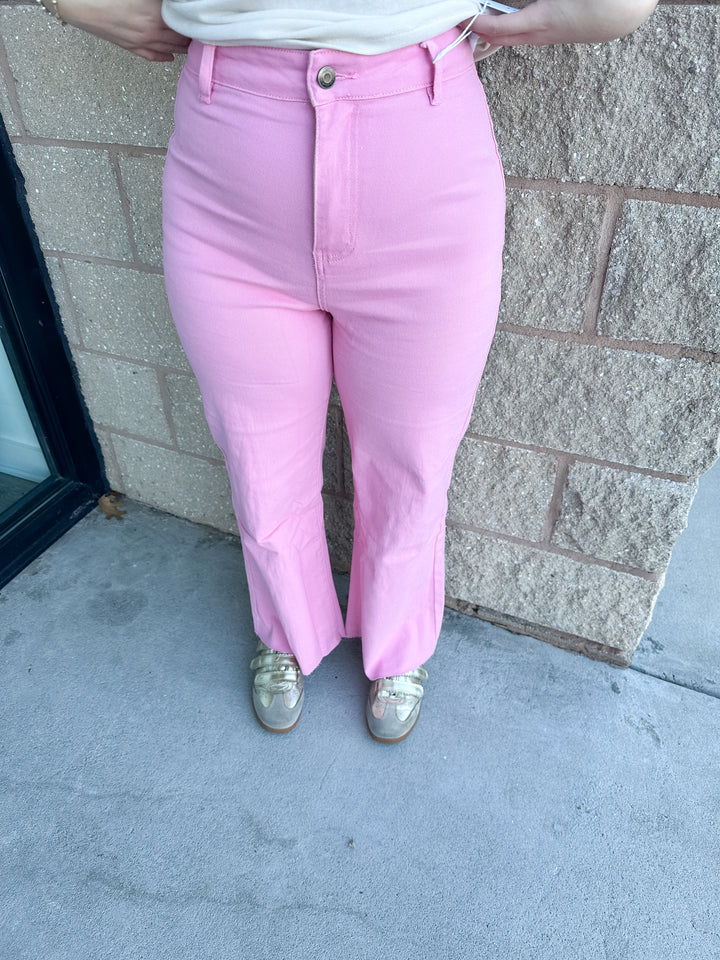 AW Wide Leg Jeans - Candy Pink