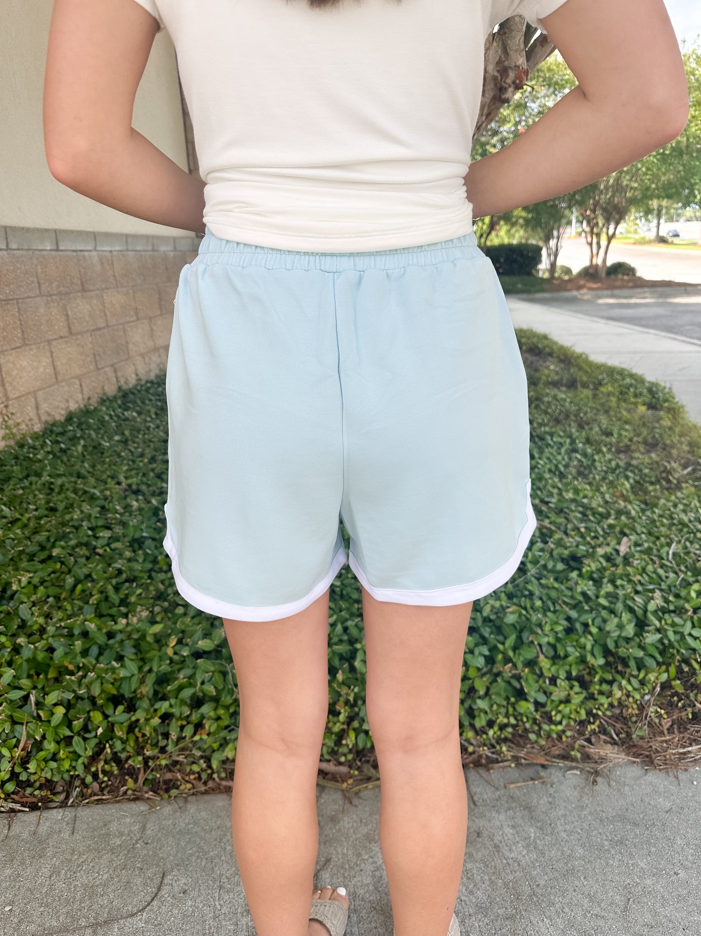 Maxine Pintuck Short - Robins Egg Blue