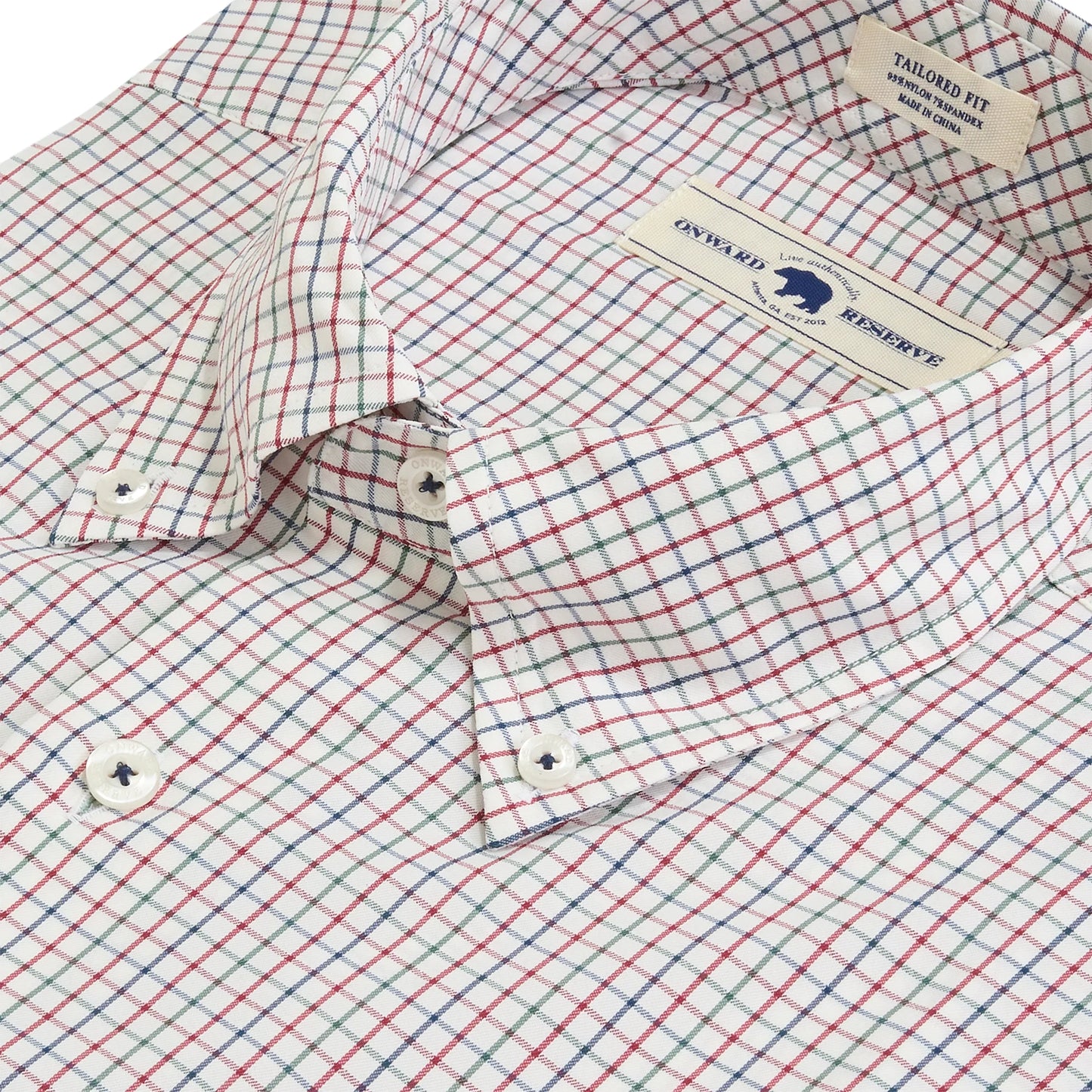 Onward Reserve King Tailored Fit Brushed Performance Button Down - Brick Red