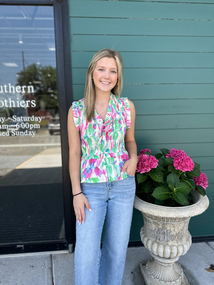 Sawyer Bow Smocked Tank