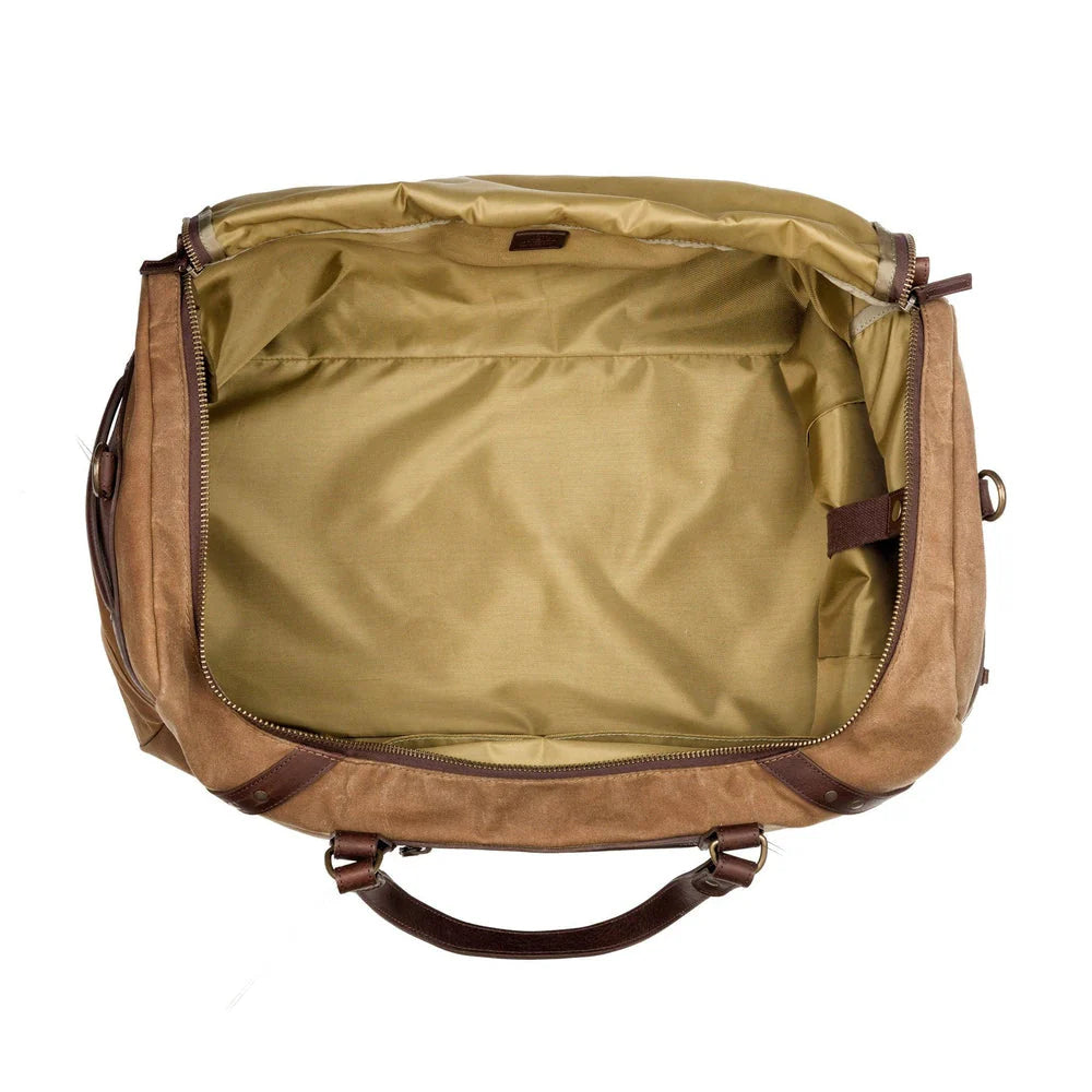 Mission Mercantile Campaign Waxed Canvas Large Duffle Bag - Smoke Brown