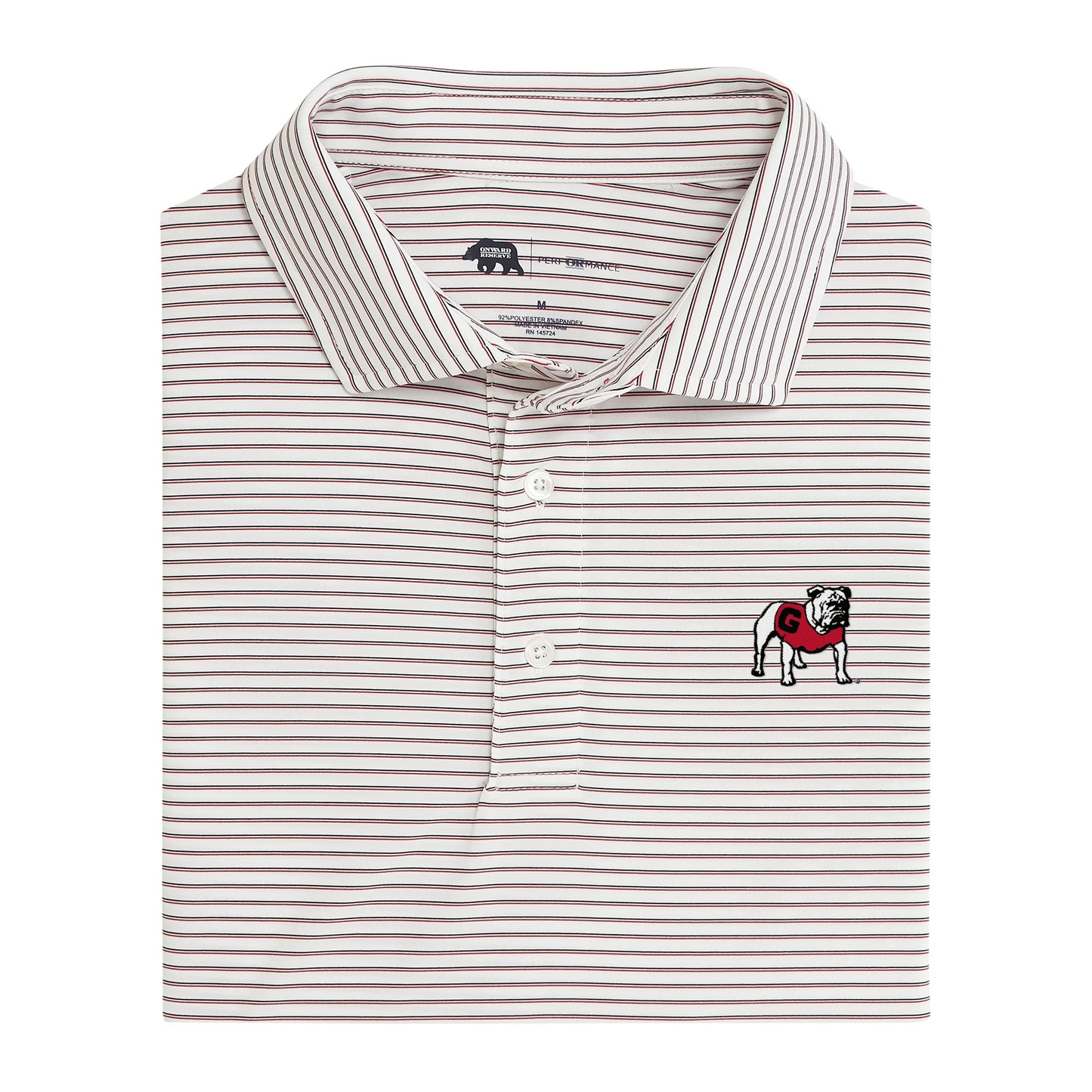 Onward Reserve UGA Standing Bulldog Scout Stripe Performance Polo - Red